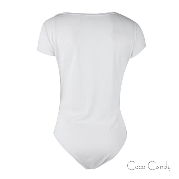 🆕Square Collar White Short Sleeve Bodysuit - Picture 7 of 8